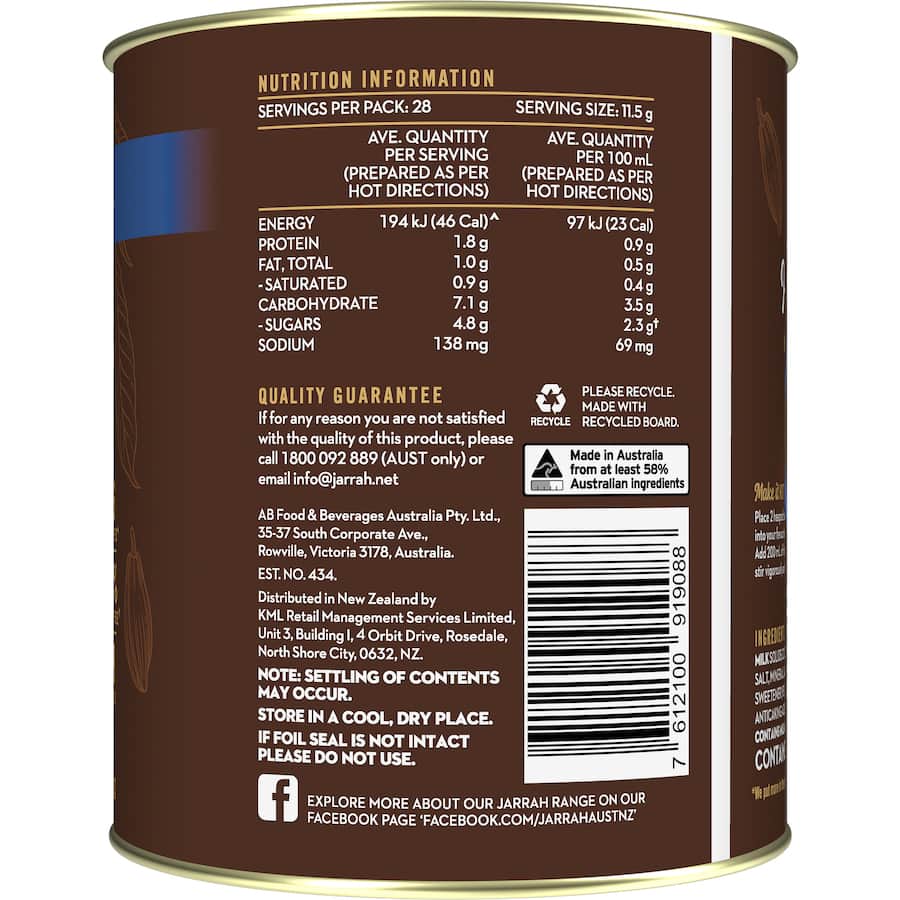Jarrah Hot Chocolate  322g