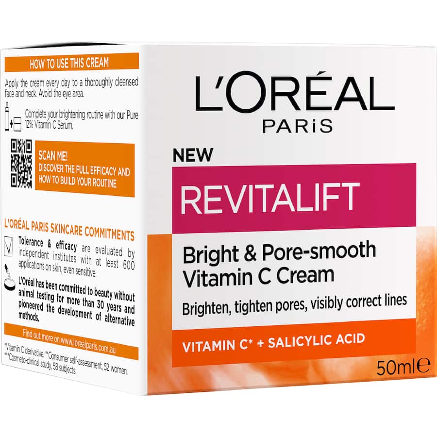 L'oreal Face Moisturiser Vitamin C Brightening 50mL