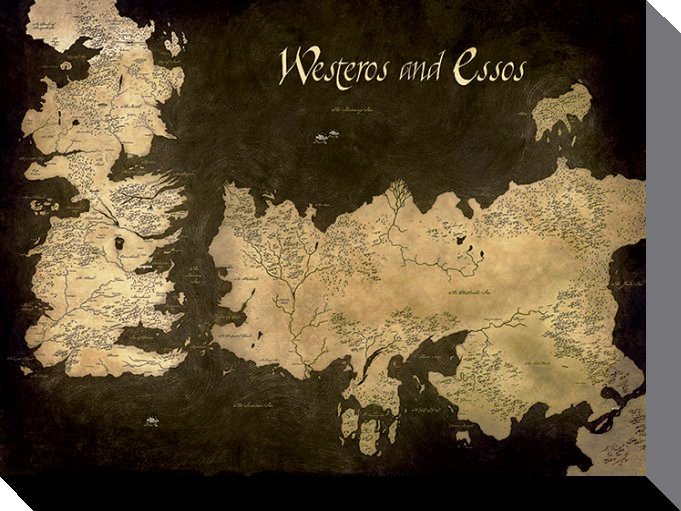 Game of Thrones Westeros & Essos  (Canvas Print)