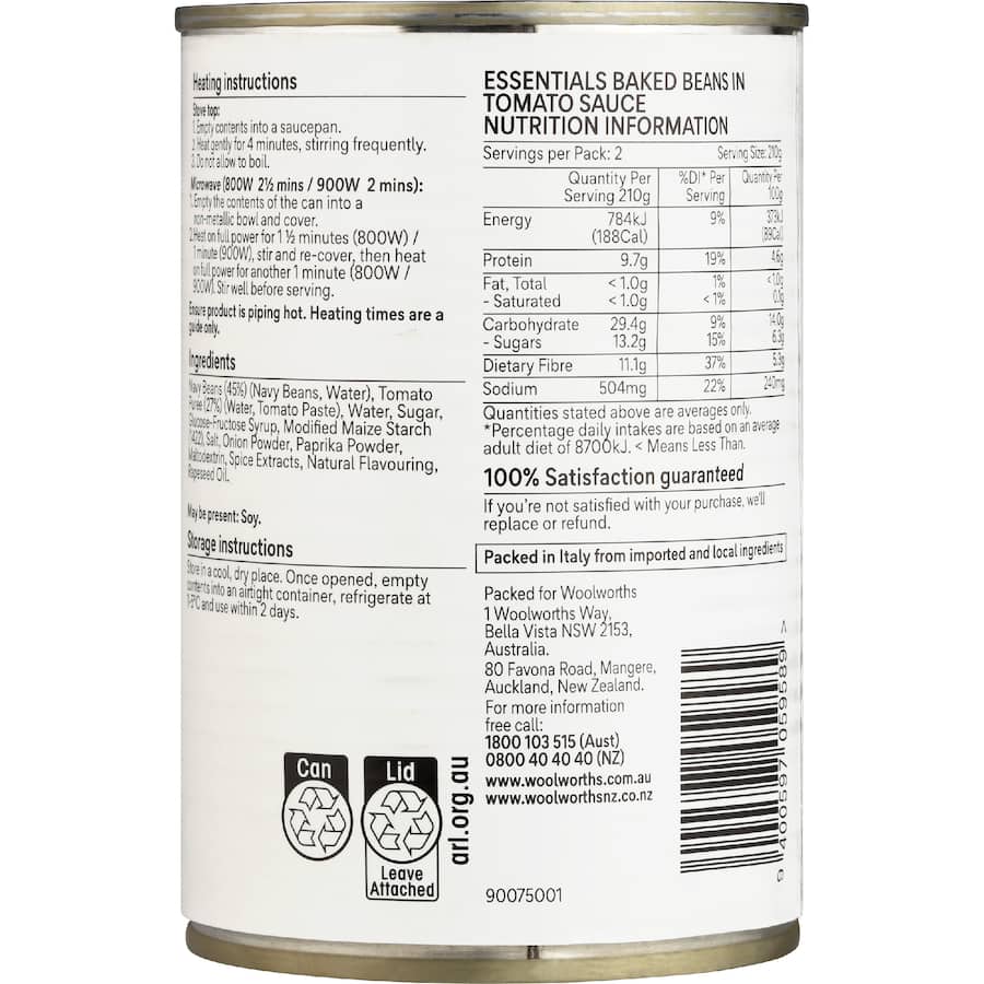 Woolworths Essentials Baked Beans  - 420g