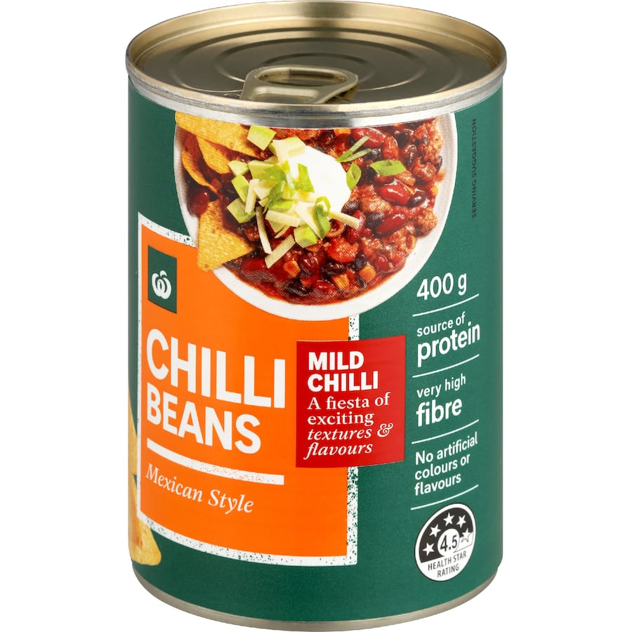 Woolworths Chilli Beans Mild 400g