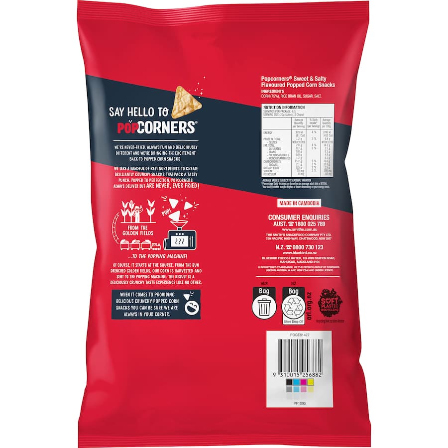 Popcorners Corn Snacks Sweet & Salty 130g