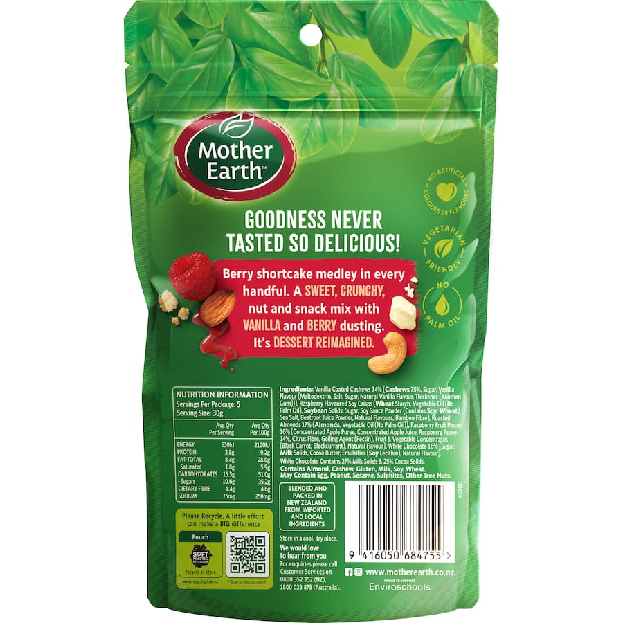 Mother Earth Nut Mix Berry Shortcake 150g