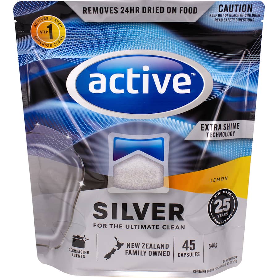 Active Silver Dishwasher Tablets Lemon 45pack