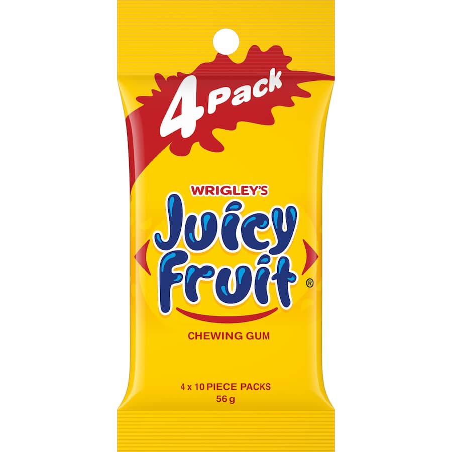 Wrigleys Chewing Gum Juicy Fruit 56g 4pack