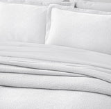 Elegant PORTO White Bedspread Set by BAKSANA, featuring stonewashed texture and eco-friendly OEKO-TEX® certified cotton.