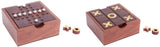 Wooden Tic Tac Toe Solitaire Game In Box Walnut Finish