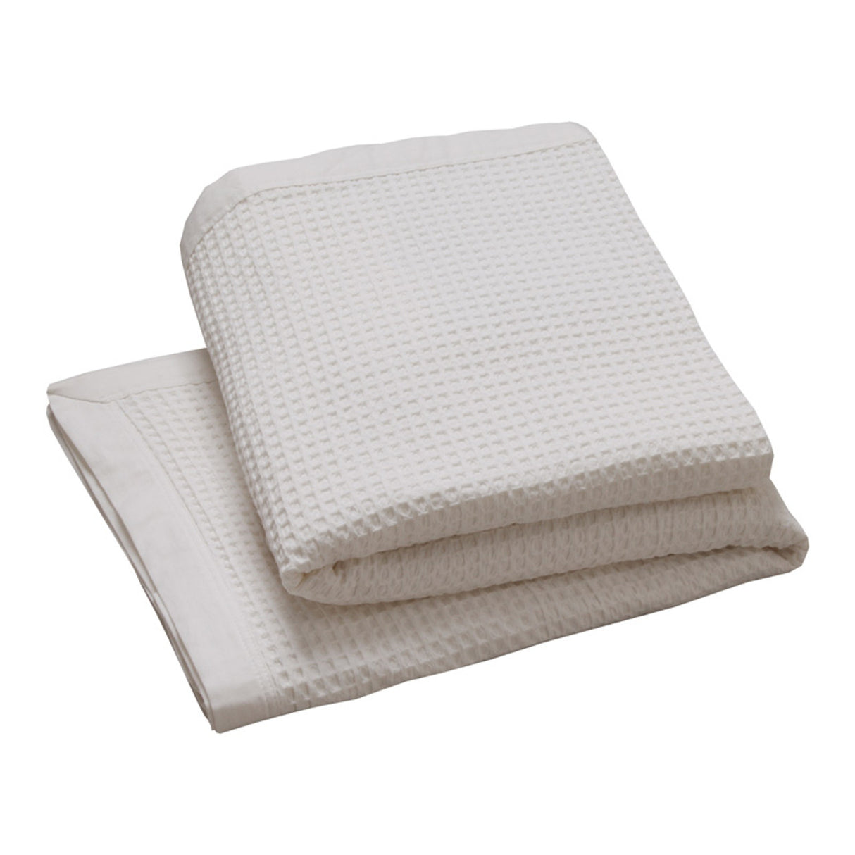Super King Bed - White Cotton Waffle Blanket