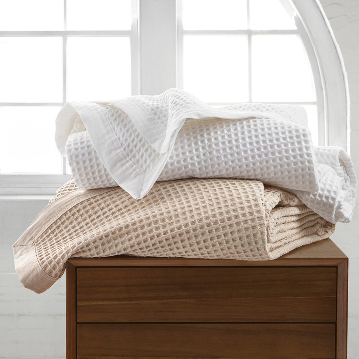 Super King Blanket - Linen Cotton Waffle Blanket