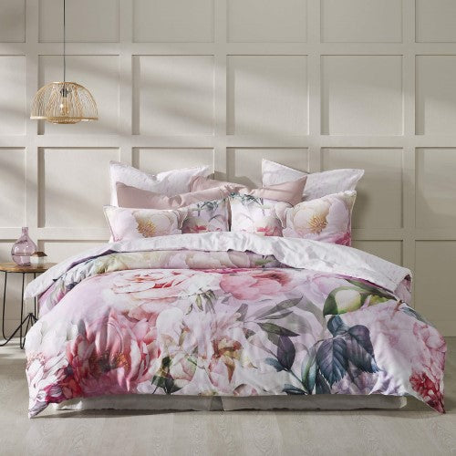 King Duvet Cover Set - Summer Daze Pink Quilt Cover Set by Logan & Mason