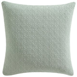 Kayo Sage European Sham by Platinum, 65cm x 65cm, features modern geometric embroidery on soft stone-washed cotton.