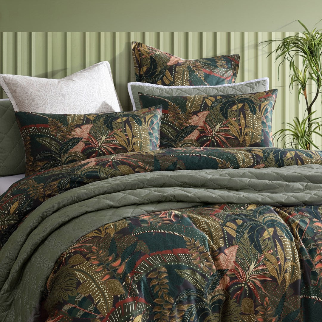 King Duvet Cover Set - Zawadi Green by Logan and Mason