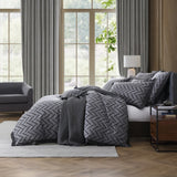 Super King Duvet Cover Set - Westport Charcoal by Private Collection