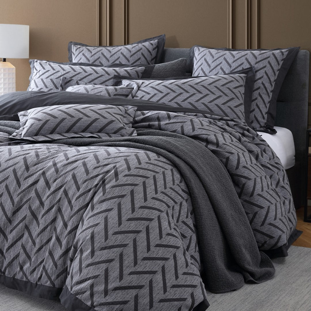 Super King Duvet Cover Set - Westport Charcoal by Private Collection