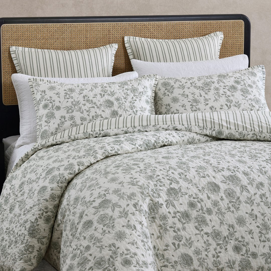 Queen Duvet Cover Set - Marthas Orchard Sage By Private Collection