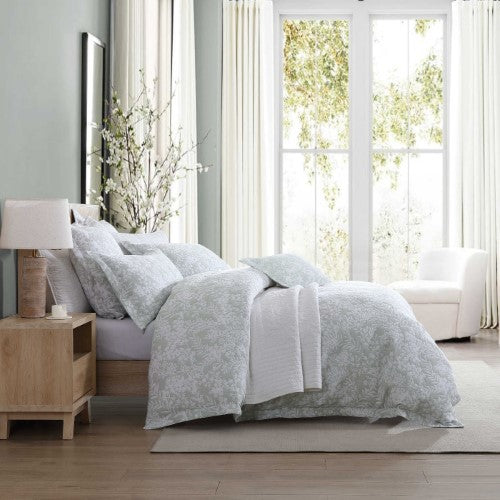 King Duvet Cover Set - Quinn Sage Quilt Cover Set by Private Collection