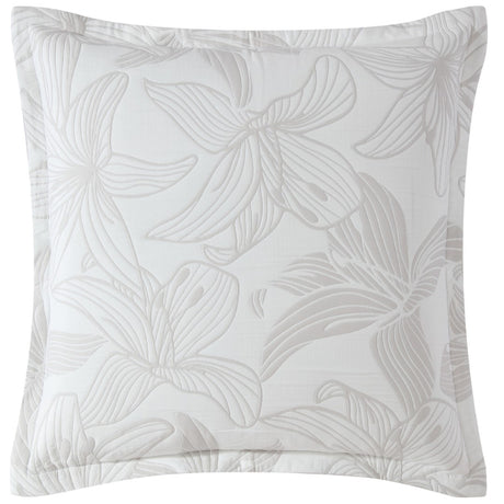 Grace Dove European Pillowcase 65x65cm featuring a stylish hibiscus floral design in soft pastel colors for a tropical decor.