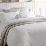 Queen Duvet Cover Set - Platinum Caspian White