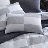 Queen duvet cover set in Region Grey, featuring modern geometric design and 100% cotton jacquard material.