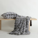 Square Filled Cushion - Rabbit Fur Grey (50cm x 50cm)