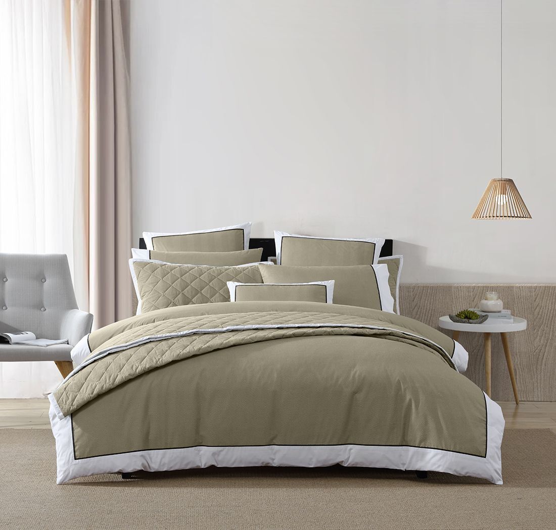 QUILTED Pillowcase SHAM PAIR - ESSEX OLIVE