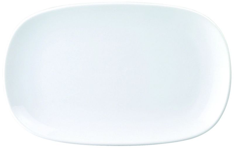 Set of 12 Royal Porcelain Rectangular Platters, 215mm, perfect for elegant serving of appetizers, entrees, and desserts.