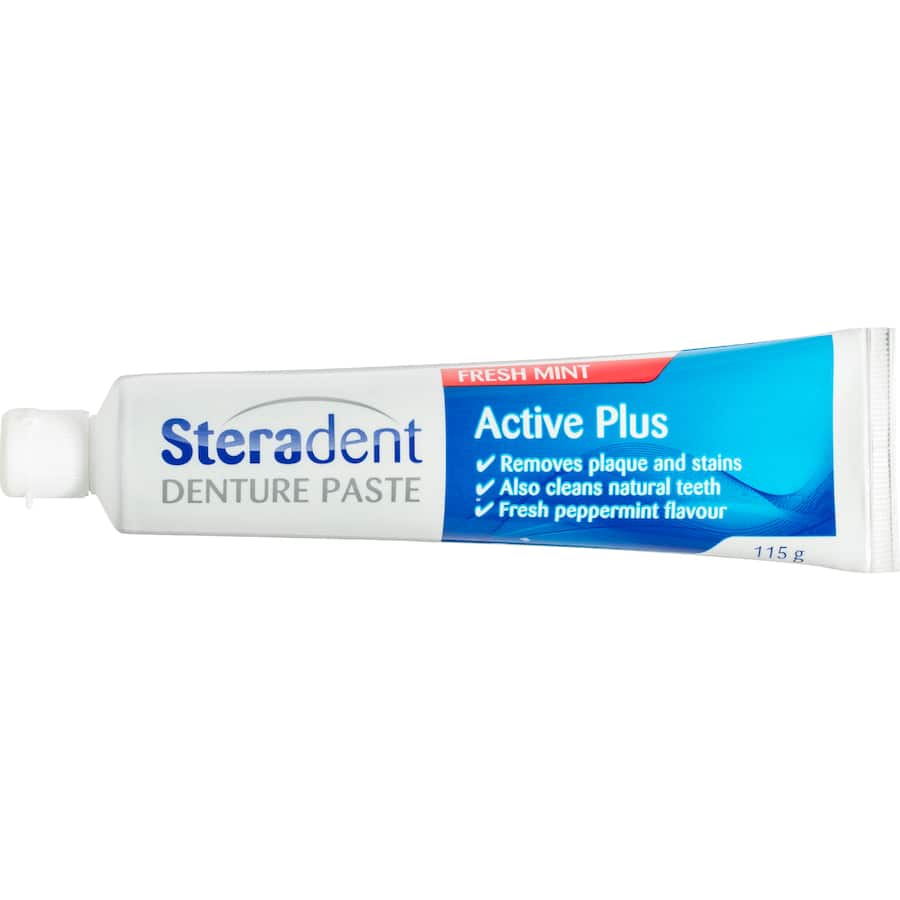 Steradent Denture Clean Active Plus Toothpaste - Tube 115g