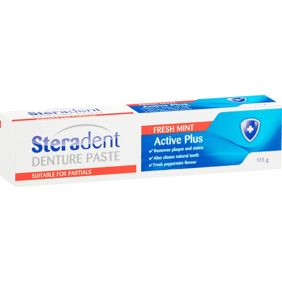 Steradent Denture Clean Active Plus Toothpaste - Tube 115g