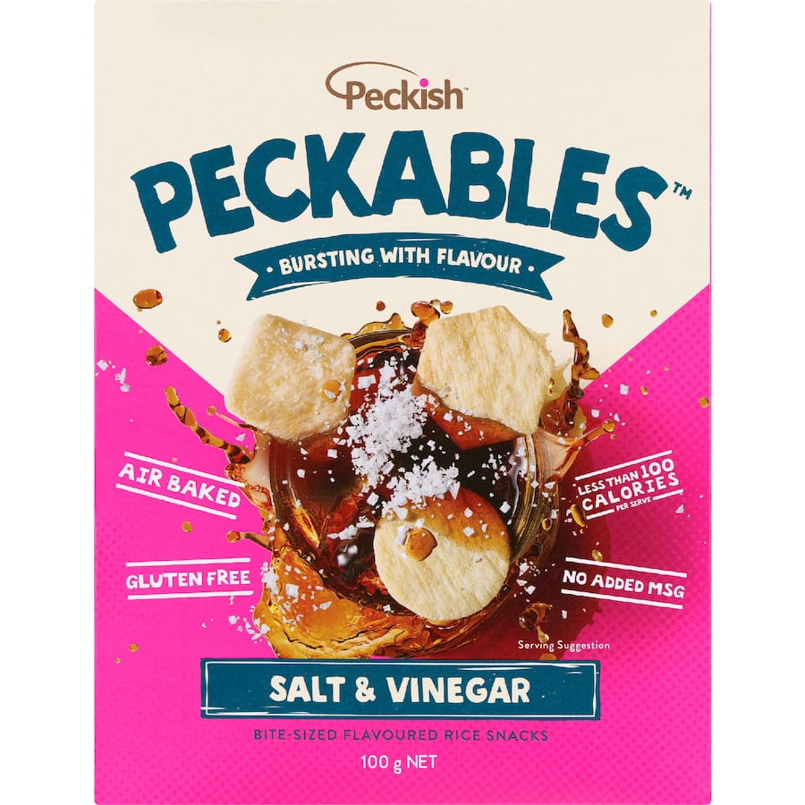 Peckish Peckables Rice Snacks Salt & Vinegar 100g