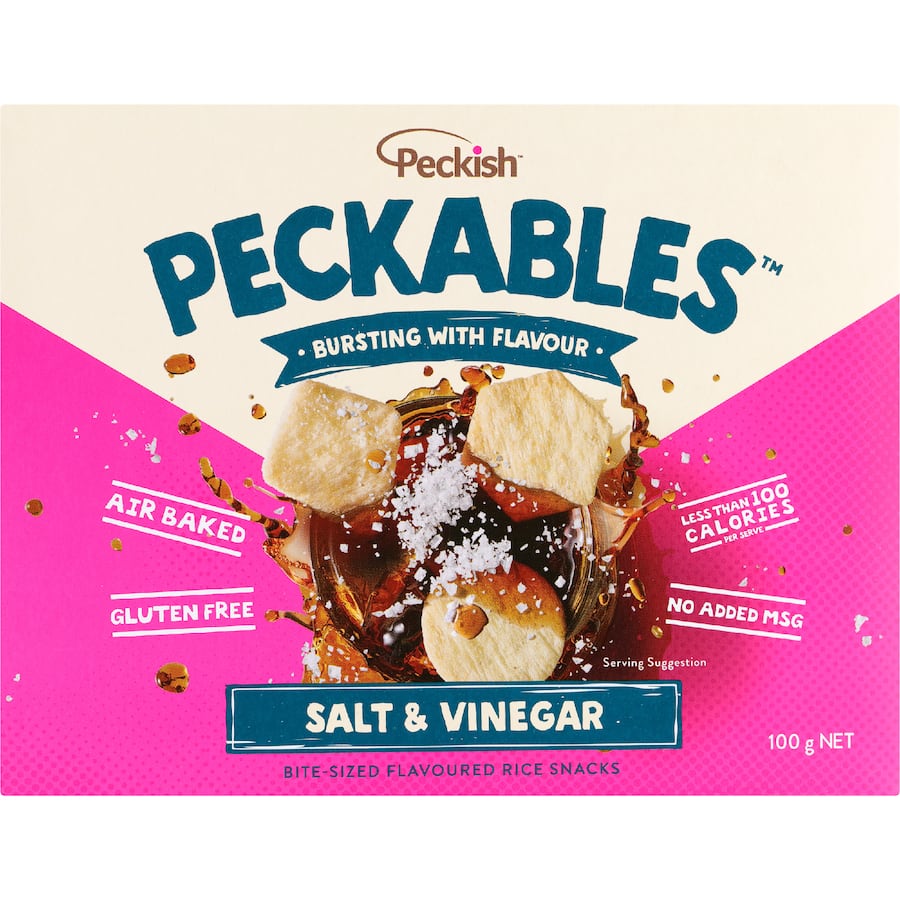 Peckish Peckables Rice Snacks Salt & Vinegar 100g