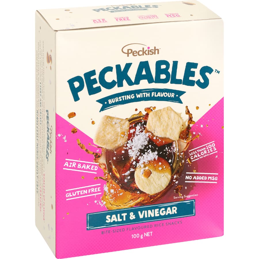 Peckish Peckables Rice Snacks Salt & Vinegar 100g