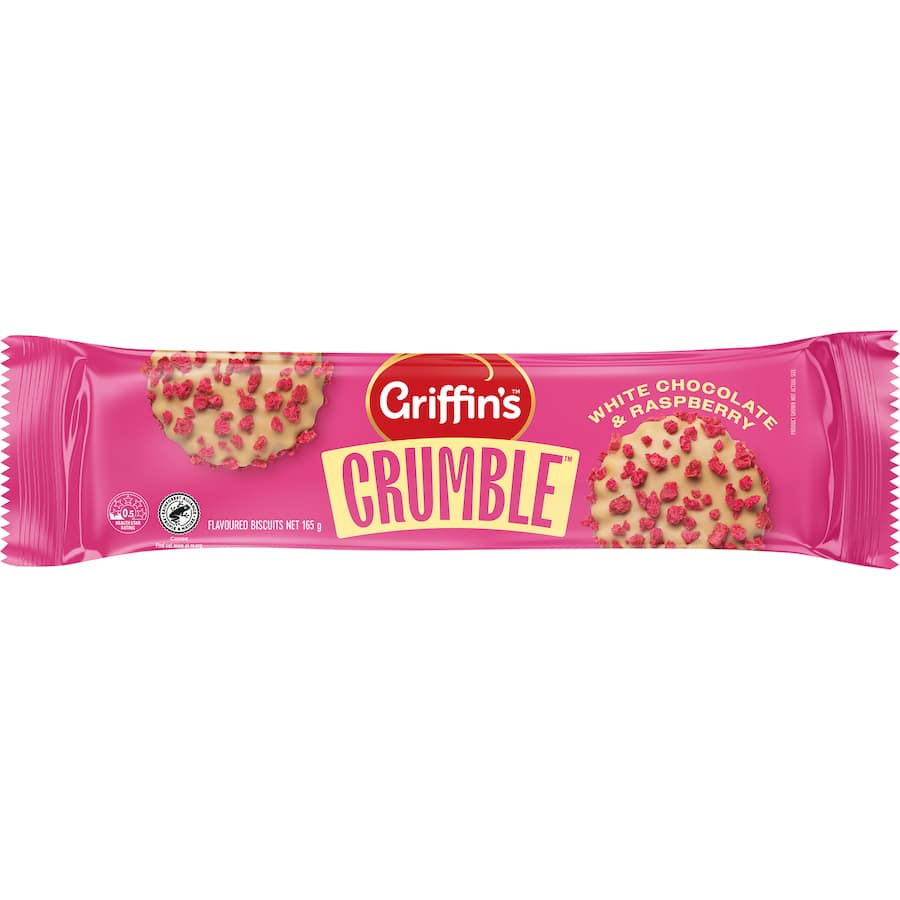 Crumble Biscuits White Chocolate Raspberry 165g