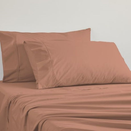 King Single sheet set in 400TC Egyptian cotton, featuring deep fitted sheets and tailored pillowcase for luxury comfort.