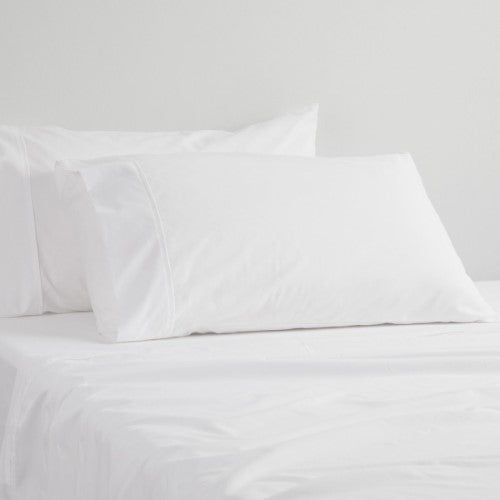 White European pillowcase made from luxurious 400TC Egyptian cotton sateen, 65x65cm for ultimate softness.