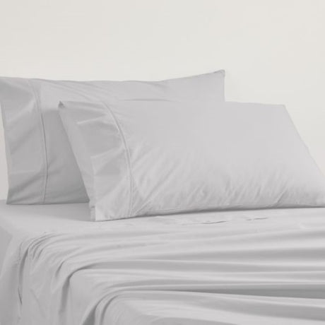 Super King fitted sheet in silver, 400TC Egyptian cotton sateen, luxurious and durable with deep wall design.