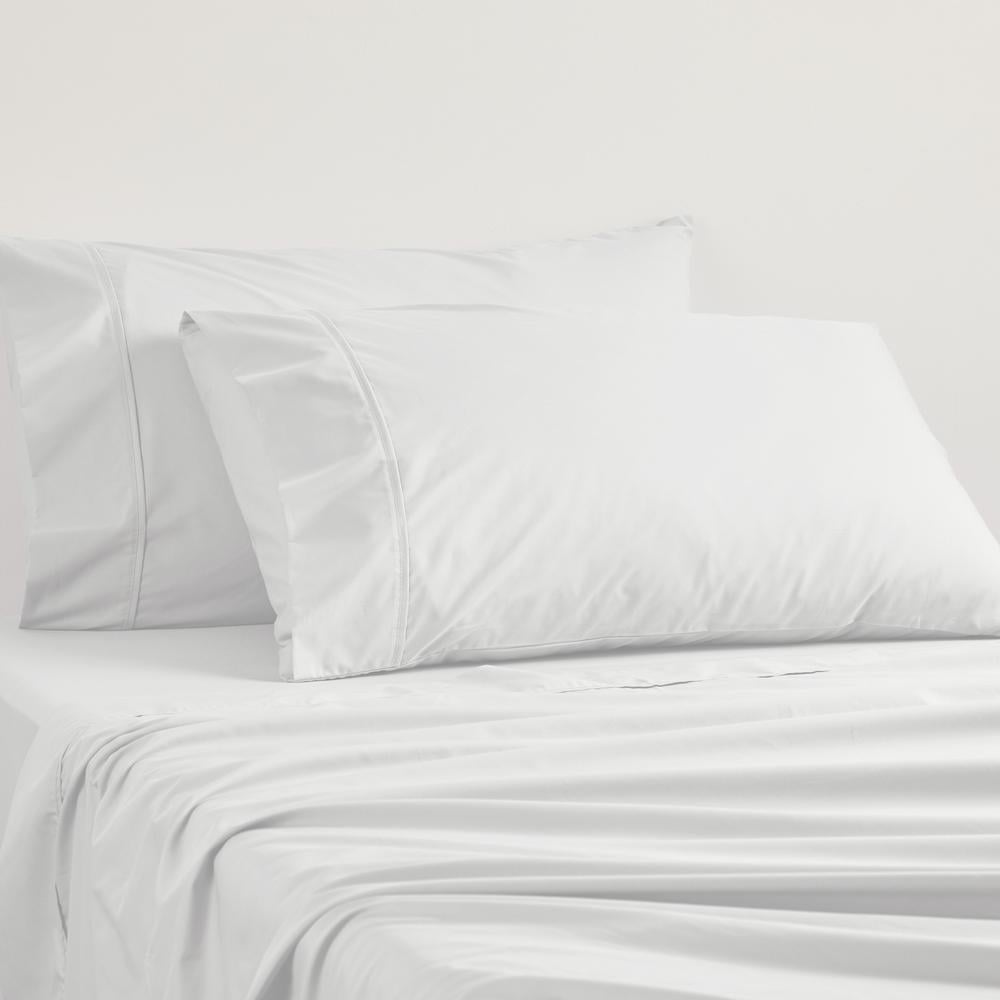 Silver Euro Pillowcase - 250TC Poly/Cotton Percale, 65cm x 65cm, offers luxury, durability, and easy maintenance.