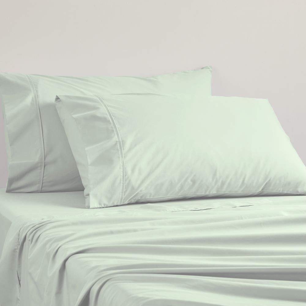 Sage Euro pillowcase, 65x65cm, 250TC poly/cotton percale blend for comfort and durability, perfect for serene bedding.