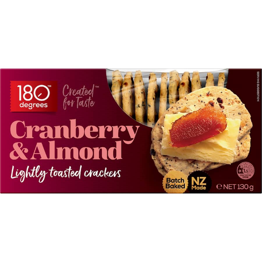 180 Degrees Crackers Toasted Cranberry & Almond 130g