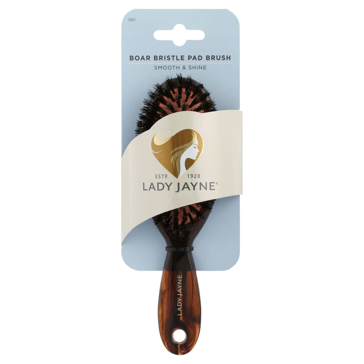 Lady Jayne Purse-Sized 100% Boar Bristle Pad Brush