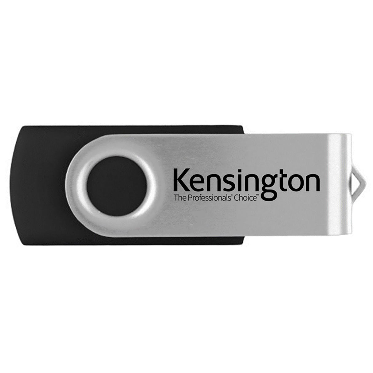 Kensington 32GB Swivel USB 2.0 in black, featuring durable design and 480 Mbps data transfer for easy file sharing.