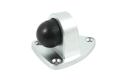 Triangle Floor Mounted Door Stop - Satin Chrome Plated