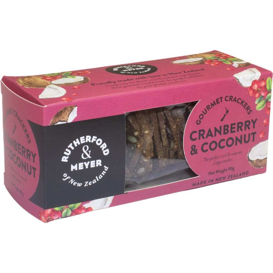 Rutherford & Meyer Crackers Cranberry & Coconut 90g