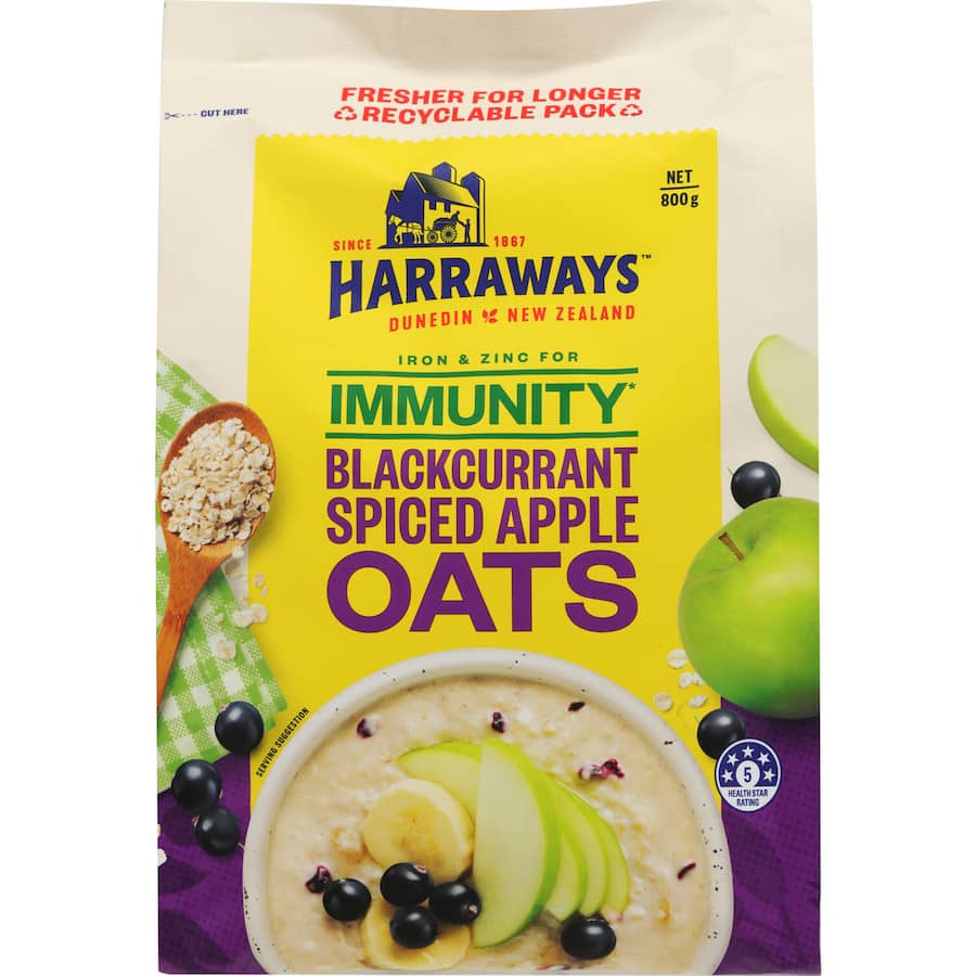 Harraways Immunity Oats Blackcurrant Spiced Apple 800g