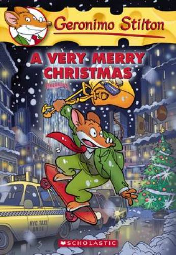 Geronimo Stilton's 'A Very Merry Christmas' features vibrant illustrations and holiday adventures for kids ages 7 to 12.