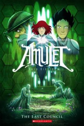 Cover of Amulet: The Last Council featuring Emily and mysterious Cielis, setting the stage for adventure and suspense.