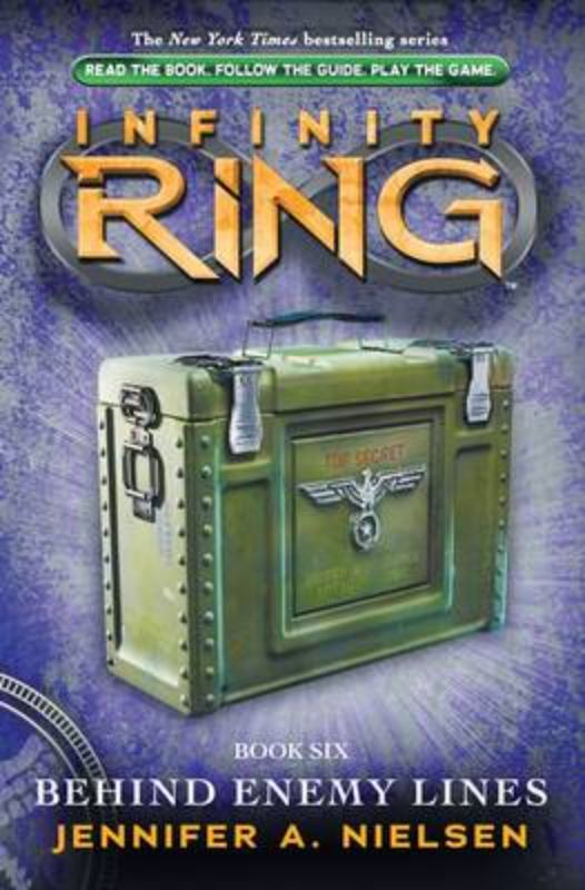 Hardcover novel 'Behind Enemy Lines' from the Infinity Ring series featuring time travel and historical adventures for young readers.