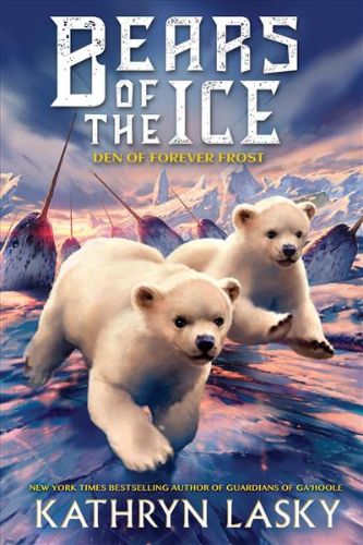 Hardcover adventure novel 'The Den of Forever Frost' featuring brave cubs on a quest to rescue their mother in a magical icy realm.