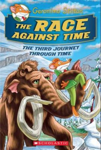A colorful hardback book featuring Geronimo Stilton on a thrilling time-travel adventure through history.
