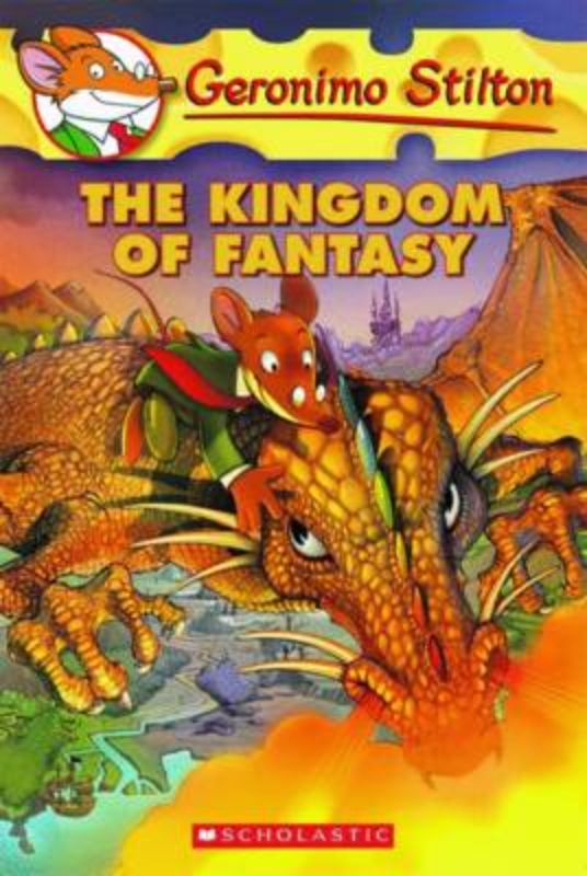 Geronimo Stilton investigating an Olympic mystery in a colorful fantasy novel, 'The Kingdom of Fantasy', 320 pages.