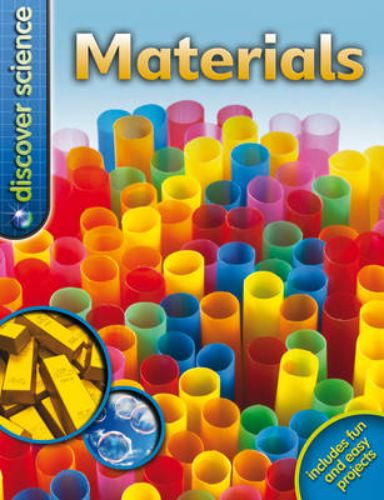 Colorful paperback cover of 'Discover Science: Materials' engaging children with illustrations and science concepts.